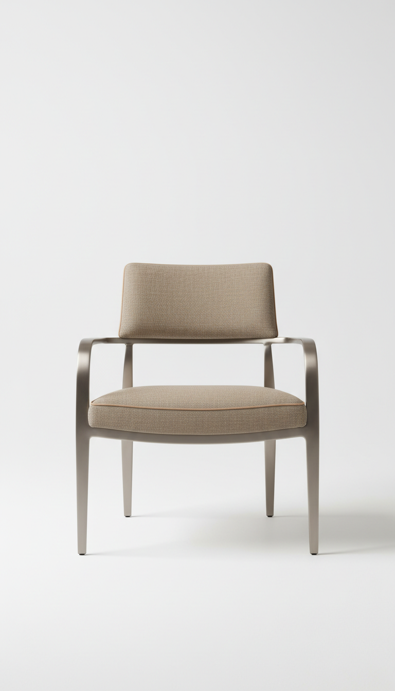 Fauteuil accent en nickel brossé