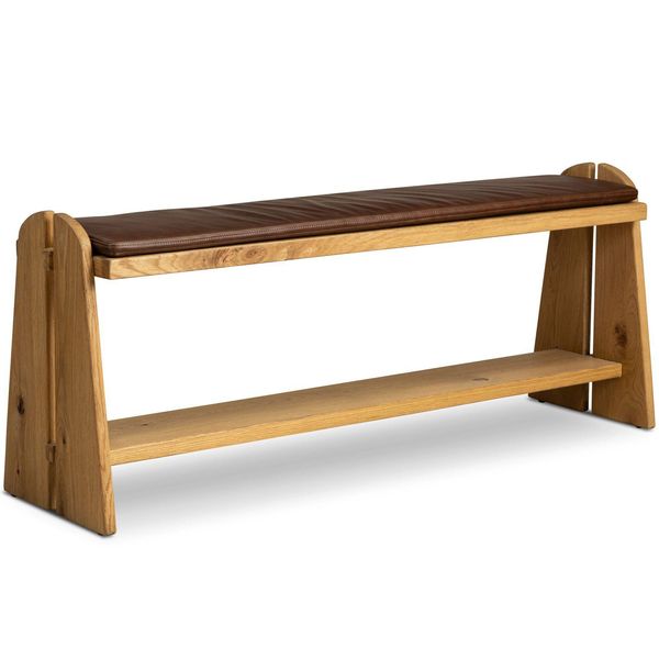Landrea Cuir Accent Bench, Havana Marron