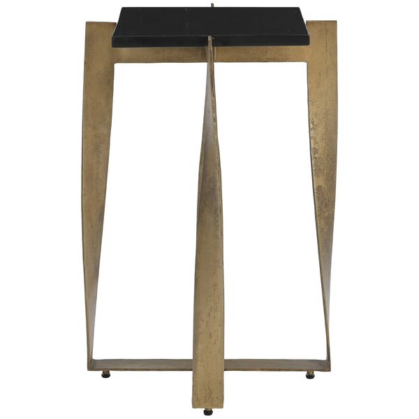 Noara Accent Table, Noir/Brass