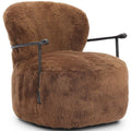 Plath Swivel Chaise, Ochre Shearling