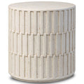 Callisto Outdoor End Table, Aged Blanc