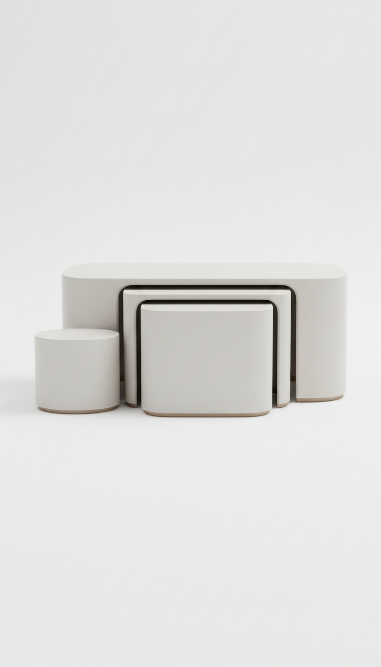 Tables gigognes en porcelaine blanche